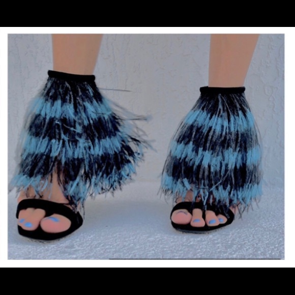 Louis Vuitton Ostrich Feather High Heel Sandal - Picture 1 of 9